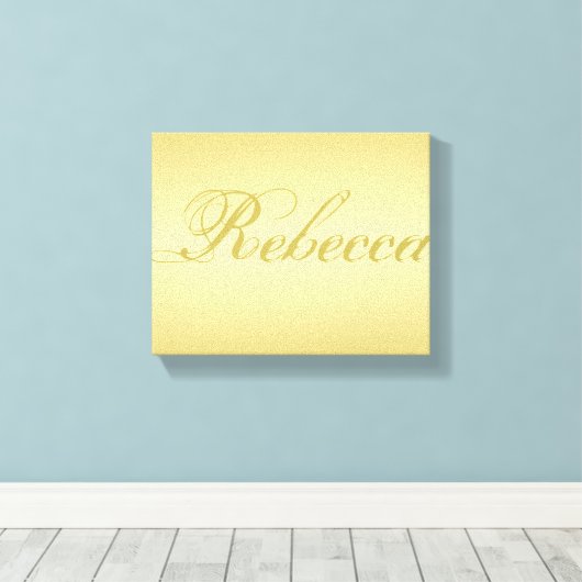Glamor gold background Personalized Sjabloon Name Canvas Afdruk (Insitu (Houten vloer))