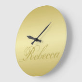 Glamor gold background Personalized Sjabloon Name Grote Klok (Hoek)