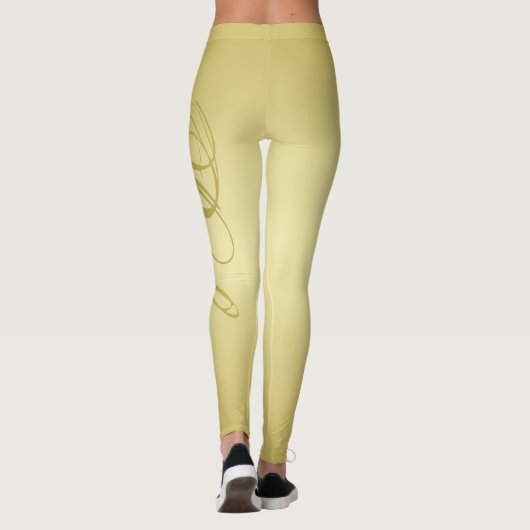 Glamor gold background Personalized Sjabloon Name Leggings (Achterkant)