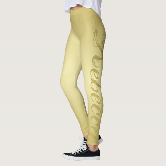 Glamor gold background Personalized Sjabloon Name Leggings (Links)