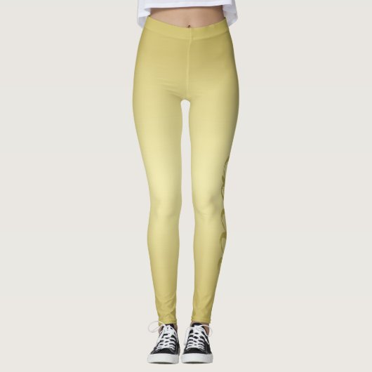 Glamor gold background Personalized Sjabloon Name Leggings (Voorkant)