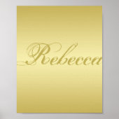 Glamor gold background Personalized Sjabloon Name Poster (Voorkant)