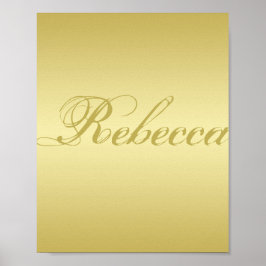 Glamor gold background Personalized Sjabloon Name Poster