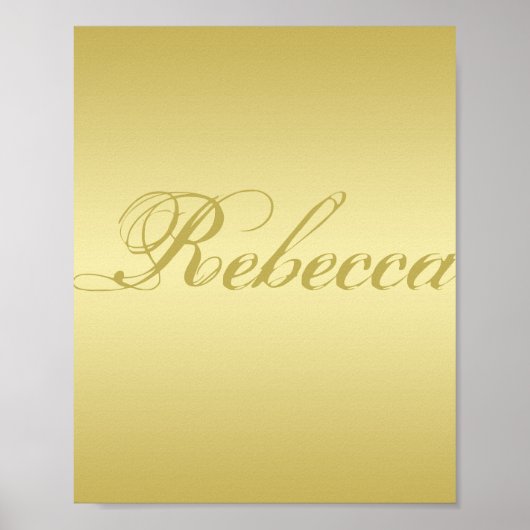 Glamor gold background Personalized Sjabloon Name Poster (Voorkant)