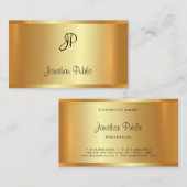 Glamor Gold Blik Modern Professional Elegant Luxe Visitekaartje (Voorkant / Achterkant)