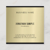 Glamor Gold Blik Moderne Luxe verfijnd Vierkante Visitekaartje (Achterkant)