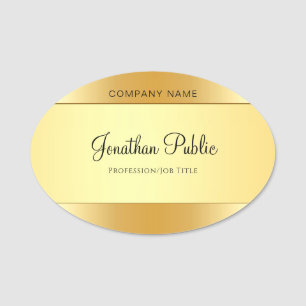Glamor Gold Elegant Calligraphy Script Modern Naamplaatje