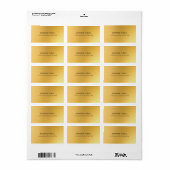 Glamor Gold Elegant Golden Modern Design Address Etiket (Full Sheet)