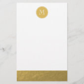 Glamor Gold Foil Background Monogram Briefpapier (Voorkant)