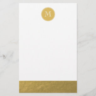Glamor Gold Foil Background Monogram Briefpapier