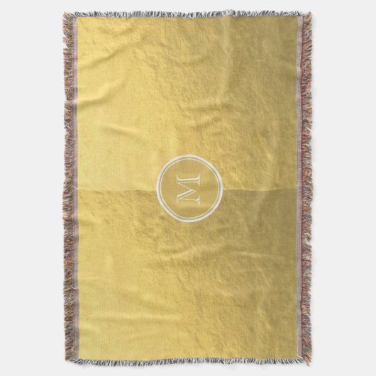 Glamor Gold Foil Background Monogram Deken (Voorkant Verticaal)