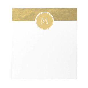 Glamor Gold Foil Background Monogram Notitieblok