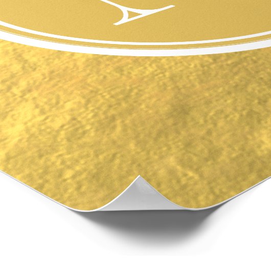Glamor Gold Foil Background Monogram Poster (Hoek)