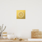 Glamor Gold Foil Background Monogram Poster (Keuken)