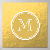 Glamor Gold Foil Background Monogram Poster (Voorkant)