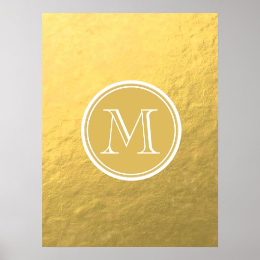 Glamor Gold Foil Background Monogram Poster (Voorkant)