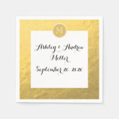 Glamor Gold Foil Background Monogram Servetten (Voorkant)