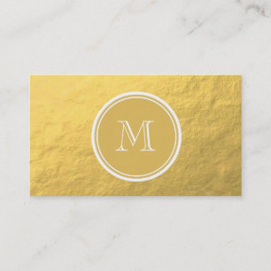 Glamor Gold Foil Background Monogram Visitekaartje