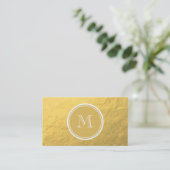 Glamor Gold Foil Background Monogram Visitekaartje (Staand voorkant)