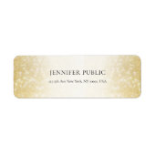 Glamor Gold Glitter Moderne Elegant Sjabloon Etiket (Voorkant)