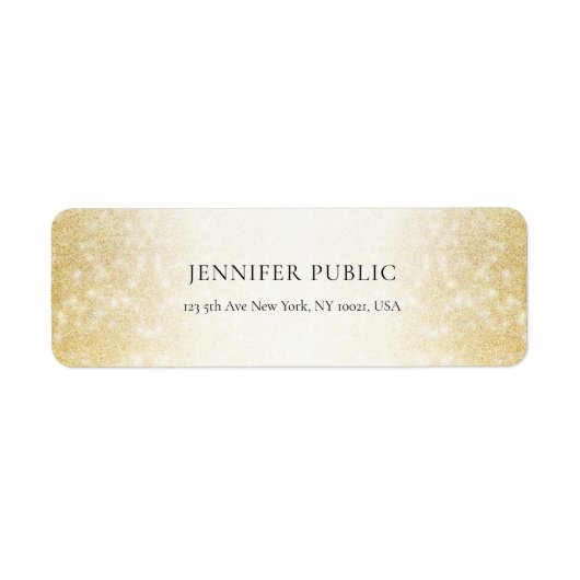 Glamor Gold Glitter Moderne Elegant Sjabloon Etiket (Voorkant)