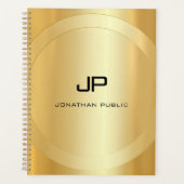 Glamor Gold Kijk Monogram Sjabloon Gepersonaliseer Planner (Voorkant)
