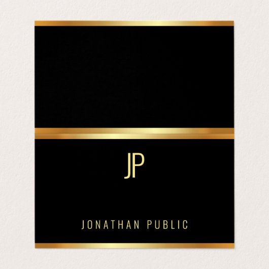 Glamor Gold Luxury Moderne Elegant Sjabloon Folded Visitekaartje (Buitenkant ongevouwen)