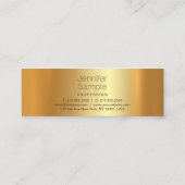 Glamor Gold Modern Beauful Plain Trending Mini Visitekaartje (Achterkant)
