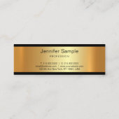 Glamor Gold Modern Charming Professional Plain Mini Visitekaartje (Achterkant)