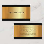 Glamor Gold Modern Graceful Luxury Elegant Plain Visitekaartje (Voorkant / Achterkant)