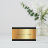 Glamor Gold Modern Graceful Luxury Elegant Plain Visitekaartje (Staand voorkant)