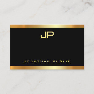 Glamor Gold Monogram Moderne Elegant Sjabloon Visitekaartje