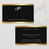 Glamor Gold Monogram Moderne Elegant Sjabloon Visitekaartje (Voorkant / Achterkant)