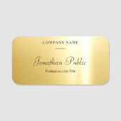 Glamor Gold Sjabloon Handgeschreven script Modern Naamplaatje (Voorkant)
