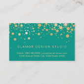 Glamor Gold Stippen Decor - Retro Emerald Green Visitekaartje (Achterkant)