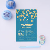 Glamor Gold Stippen Decor - Retro Peacock Blue Col Flyer (Enkel)