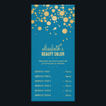 Glamor Gold Stippen Decor - Retro Peacock Blue Col Reclamekaart<br><div class="desc">Glamor Gold Stippen Decor - Retro Peacock Blue Color - Prijslijstmenu voor u. Alle tekststijl,  kleuren,  grootte kunnen worden gewijzigd om aan uw behoeften te voldoen. Neem contact met me op als je een aanpassing nodig hebt.</div>