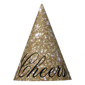 Glamor golden Glitz Bokeh licht goudglitter op Feesthoedjes (Voorkant)