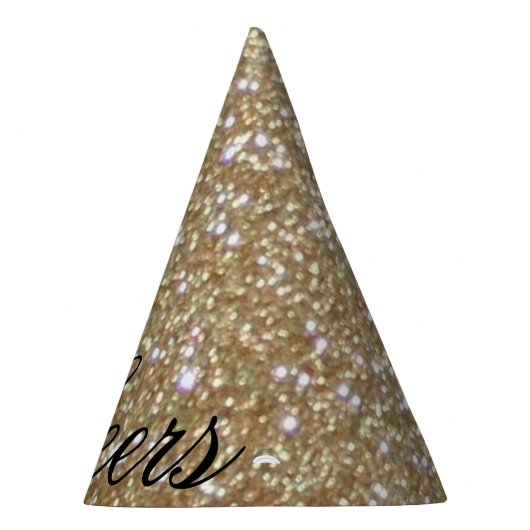 Glamor golden Glitz Bokeh licht goudglitter op Feesthoedjes (Rechts)