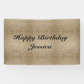 Glamor golden Glitz Bokeh licht goudglitter op Spandoek (Horizontaal)