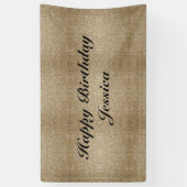 Glamor golden Glitz Bokeh licht goudglitter op Spandoek (Verticaal)