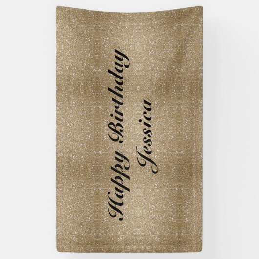 Glamor golden Glitz Bokeh licht goudglitter op Spandoek (Verticaal)