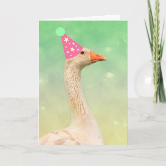 Glamor Goose Birthday Kaart (Voorkant)