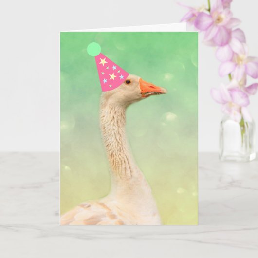 Glamor Goose Birthday Kaart (Orchidee)