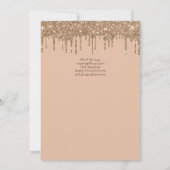 Glamor Goud Folie Glitter Quinceanera 15e Kaart (Achterkant)