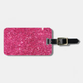 Glamor Hot Pink Glitter Bagagelabel (Voorkant horizontaal)