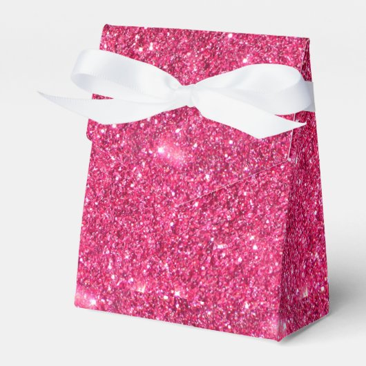 Glamor Hot Pink Glitter Bedankdoosjes (Voorkant Zijde)