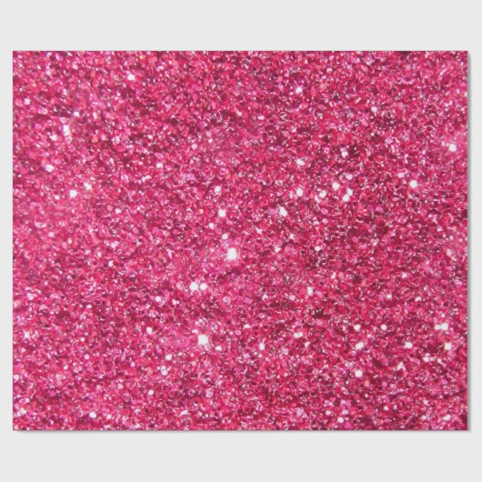 Glamor Hot Pink Glitter Cadeaupapier (Vlak)