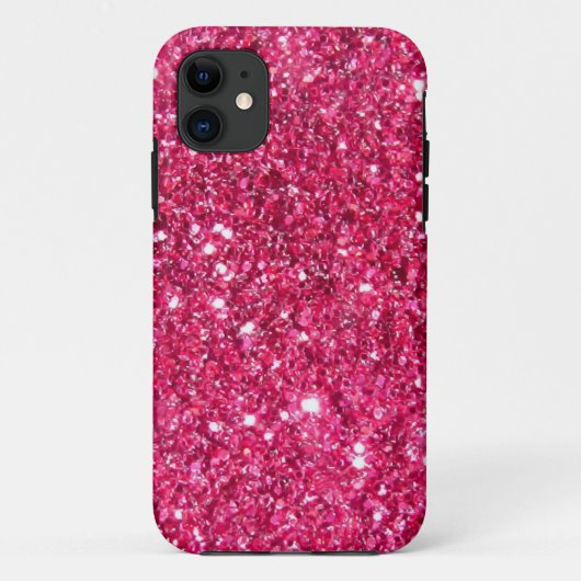 Glamor Hot Pink Glitter Case-Mate iPhone Case (Achterkant)