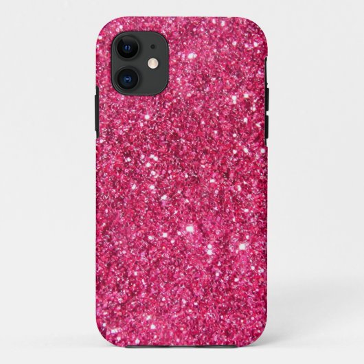 Glamor Hot Pink Glitter Case-Mate iPhone Case (Achterkant)